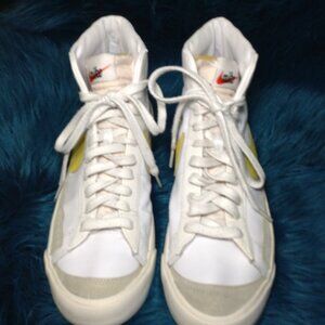 2018 Nike Blazer Opti Yellow Suede and Leather hightops; 9.5, Old School Courts